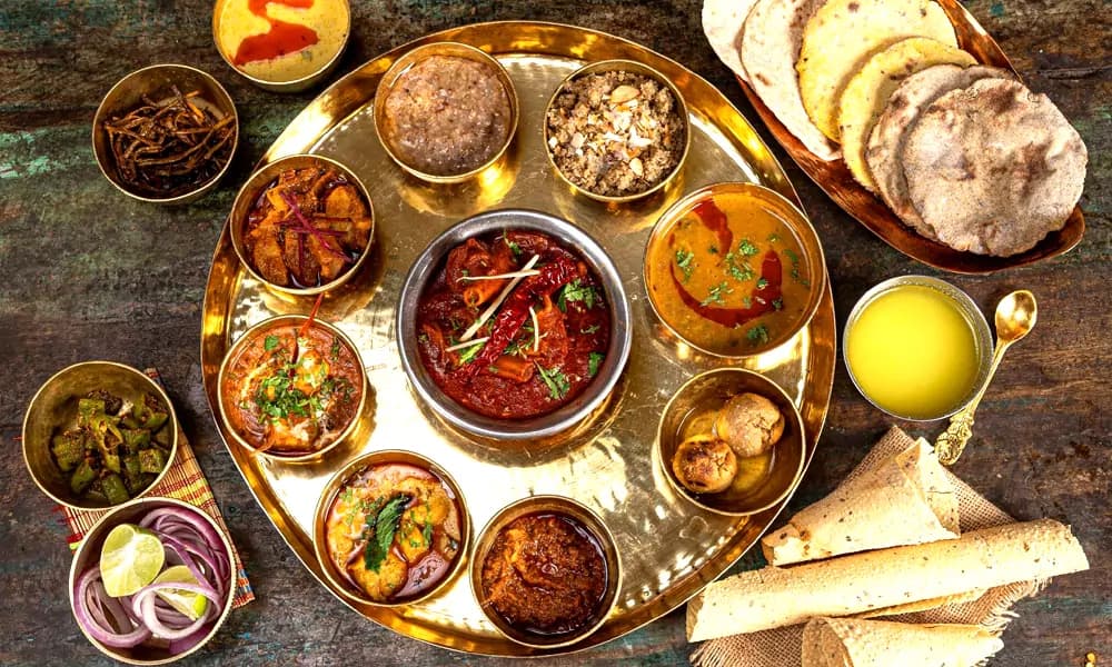 Authentic pure veg recipes & courtyard dining inset detail